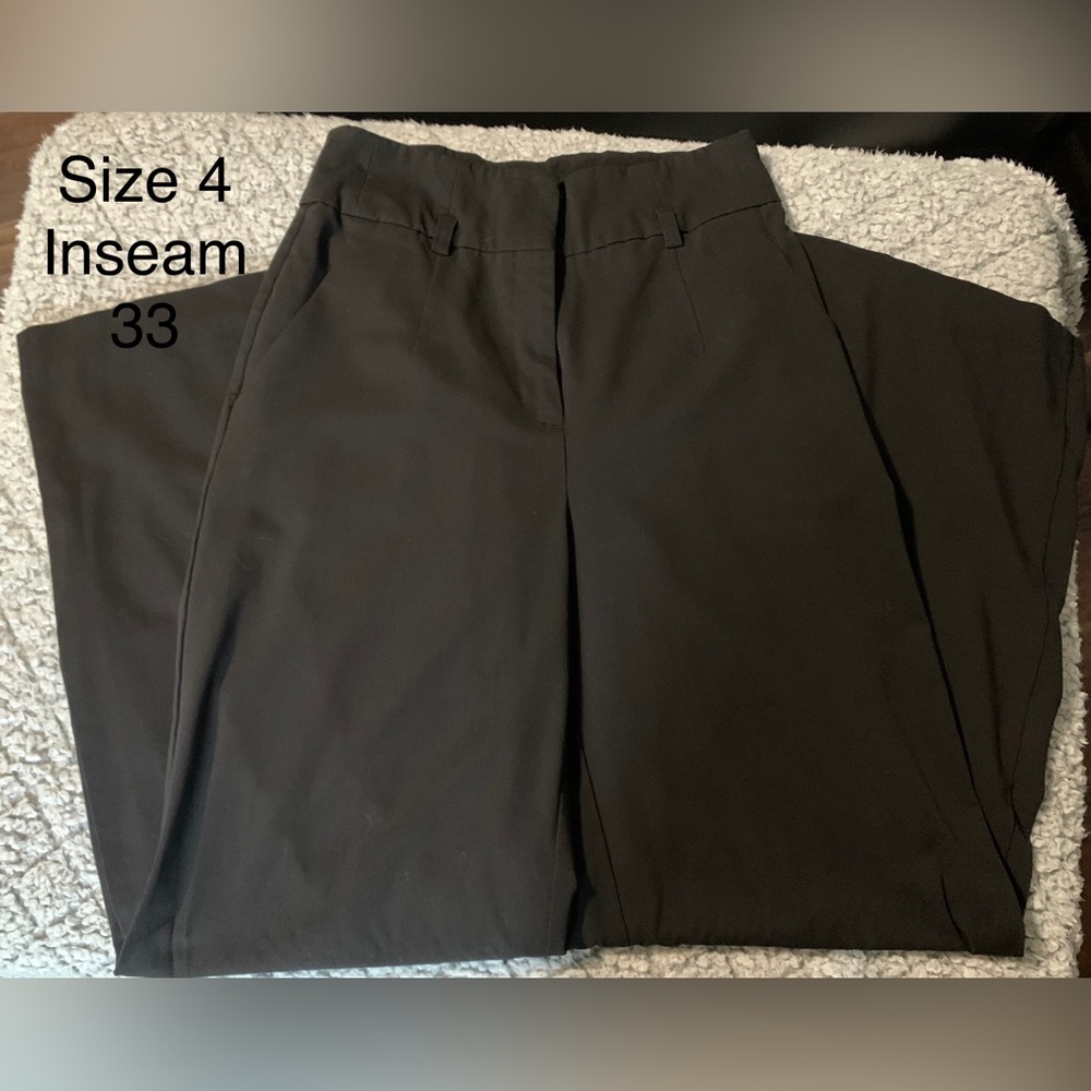 High waisted, wide leg black dress pants